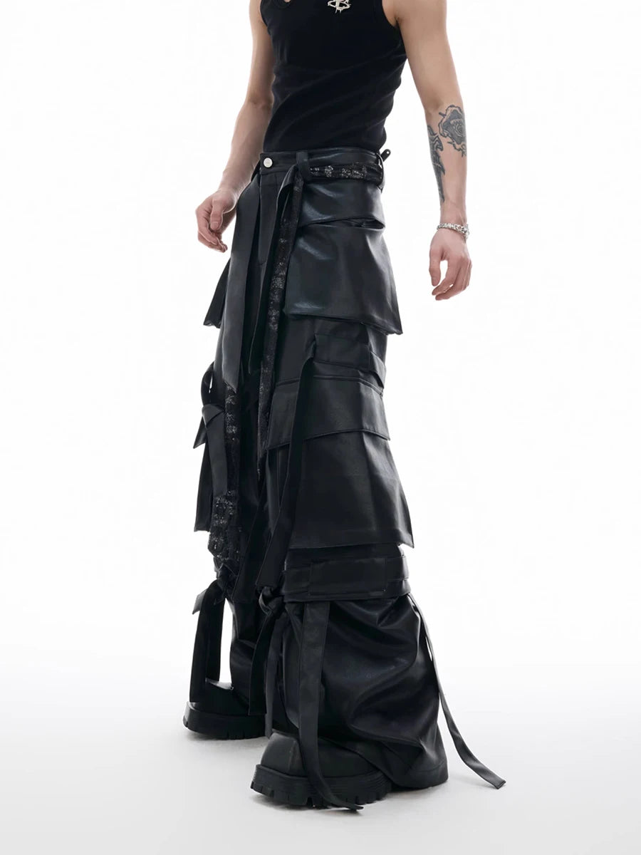 Pantalon Cargo Cuir