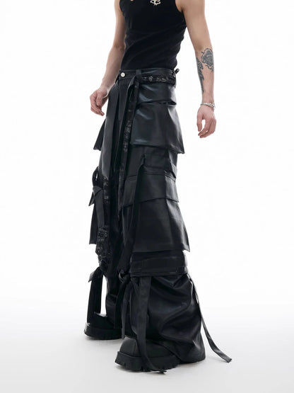 Pantalon Cargo Cuir