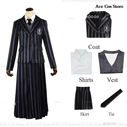 Costume d'Halloween Mercredi Cosplay