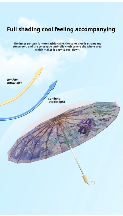 Parapluie asiatique motif floral