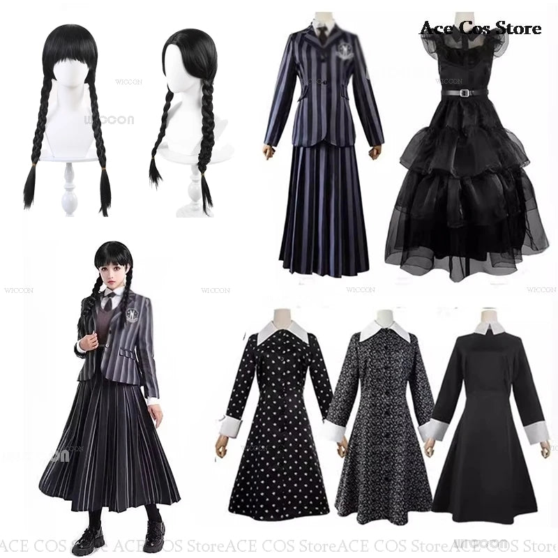 Costume d'Halloween Mercredi Cosplay