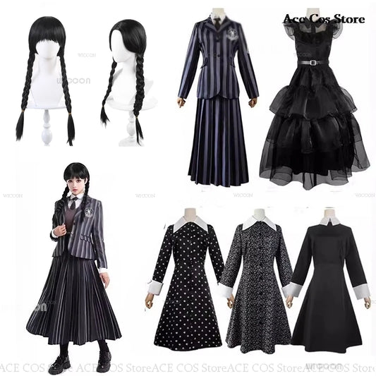 Costume d'Halloween Mercredi Cosplay