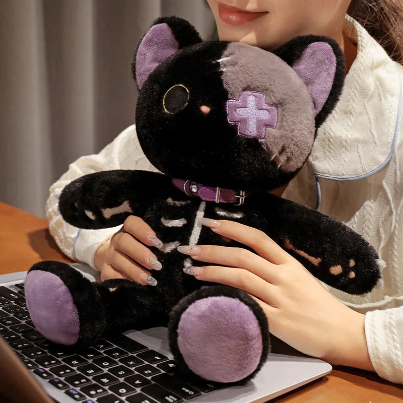 Peluche chat squelette Halloween