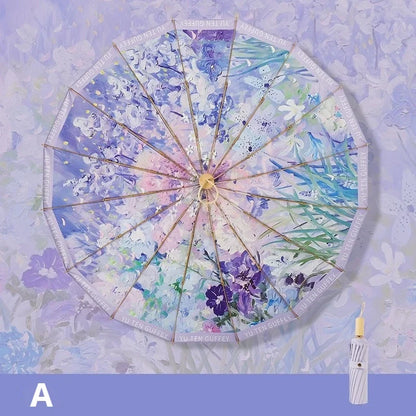 Parapluie asiatique motif floral