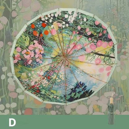 Parapluie asiatique motif floral