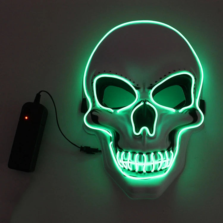 Masque Halloween squelette à LED