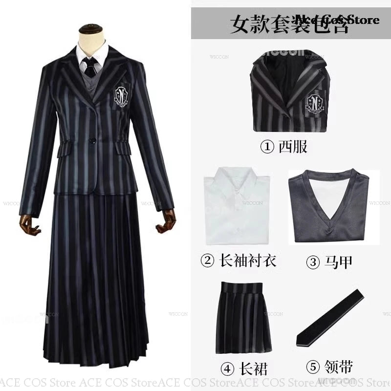Costume d'Halloween Mercredi Cosplay