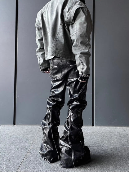 Pantalon Cuir Croco