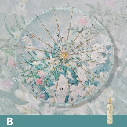 Parapluie asiatique motif floral