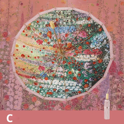 Parapluie asiatique motif floral