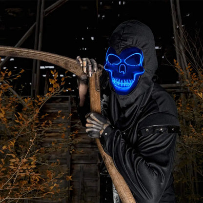 Masque Halloween squelette à LED