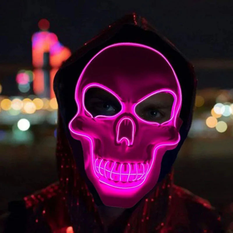 Masque Halloween squelette à LED