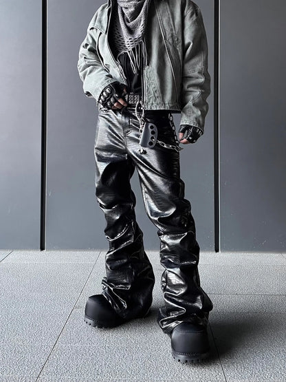 Pantalon Cuir Croco
