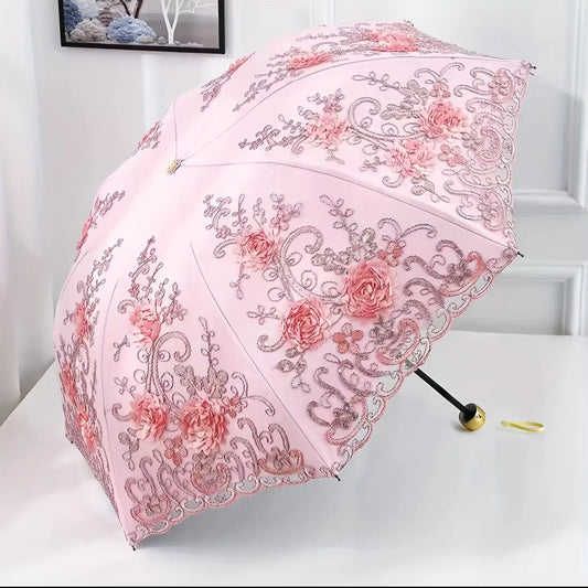 Parasol en Dentelle Rouge