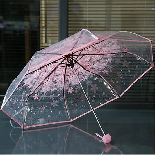 Parapluie Transparent Fleury Rose