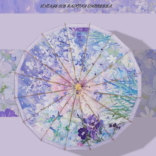 Parapluie asiatique motif floral