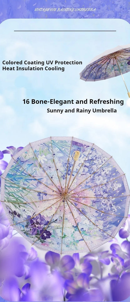 Parapluie asiatique motif floral