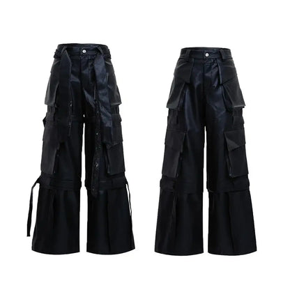 Pantalon Cargo Cuir
