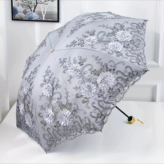 Parasol en Dentelle Gris
