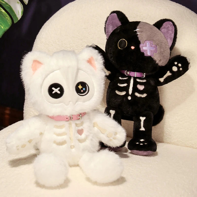 Peluche chat squelette Halloween