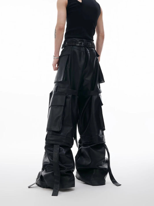 Pantalon Cargo Cuir