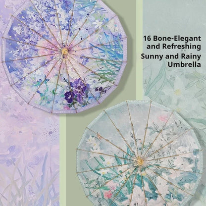 Parapluie asiatique motif floral