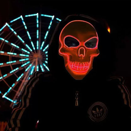 Masque Halloween squelette à LED