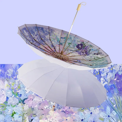 Parapluie asiatique motif floral