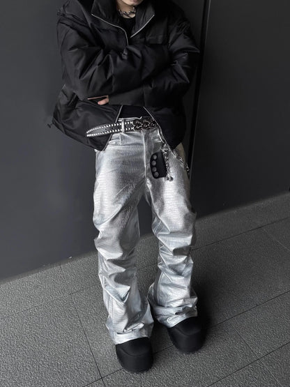 Pantalon Cuir Croco