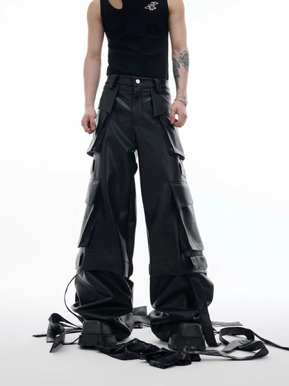 Pantalon Cargo Cuir