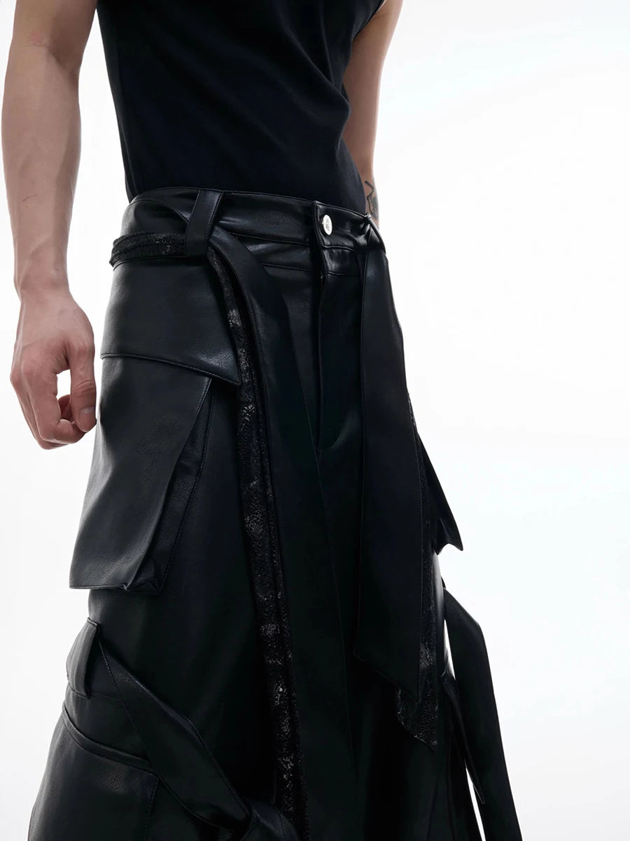 Pantalon Cargo Cuir