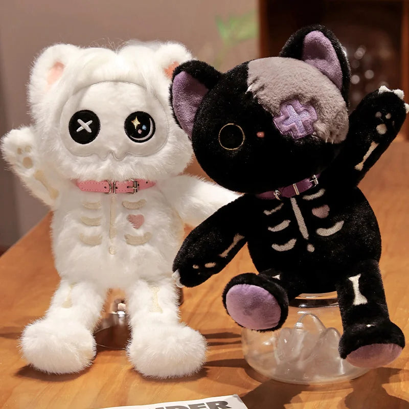 Peluche chat squelette Halloween