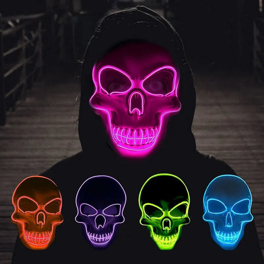 Masque Halloween squelette à LED